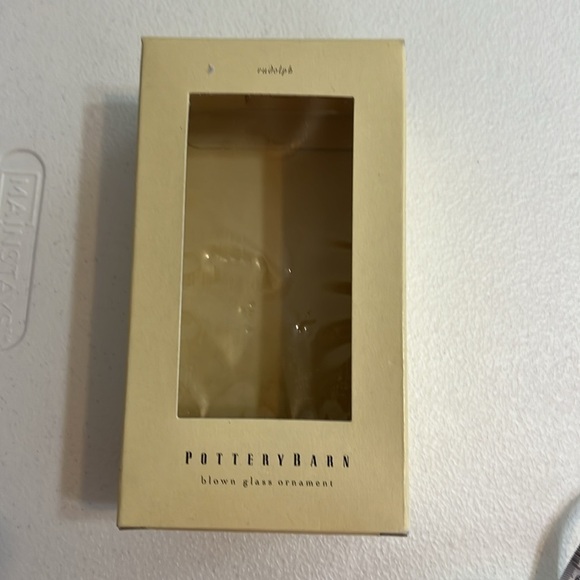 Pottery Barn Reindeer Rudolph Christmas Ornament Blown Glass - Picture 7 of 8